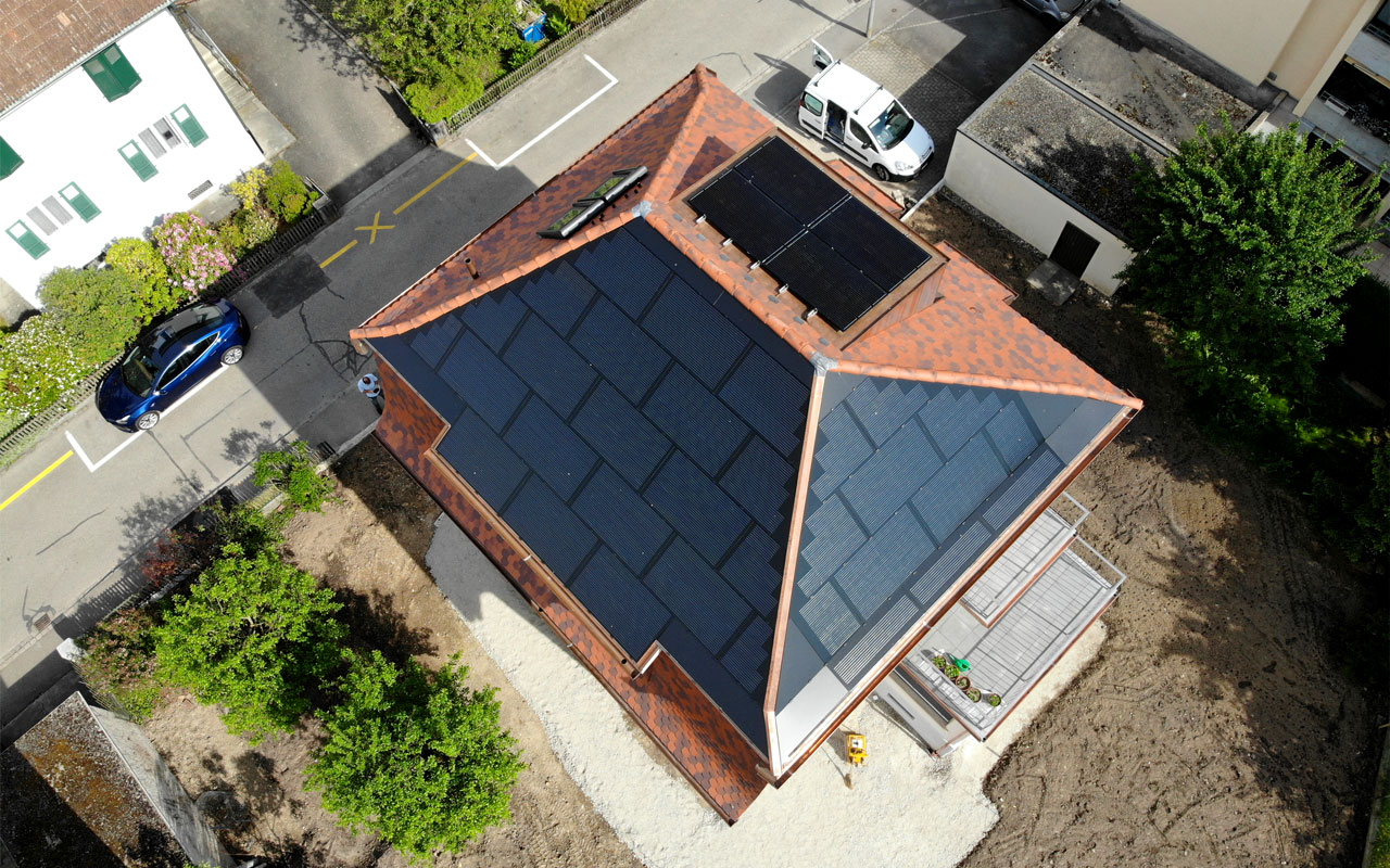 Solaranlage auf einem Mehrfamilienhaus